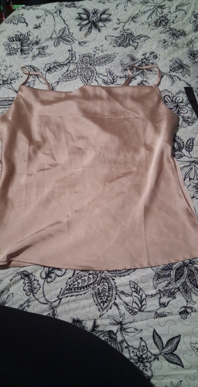 Papermoon Blush Satin Slip Cami with Adjustable Spaghetti Straps
